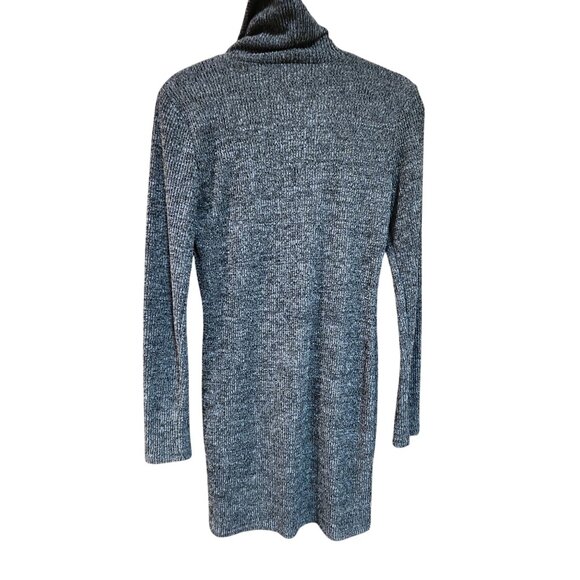 So Gray Ribbed Knit Long Sleeve Turtleneck Sweater Dress Womens Size M - Picture 2 of 3
